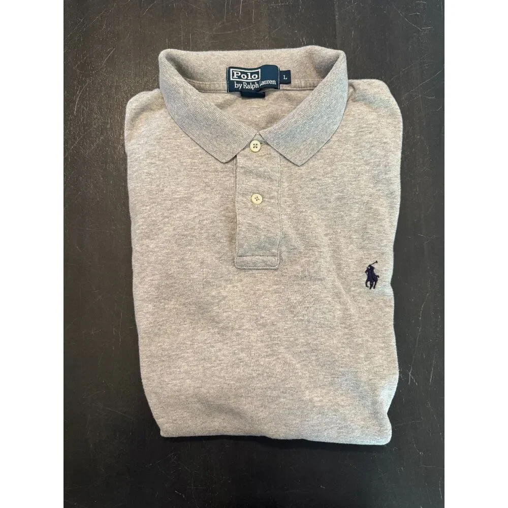 NWOT Men's Ralph Lauren Gray cotton Polo, size L